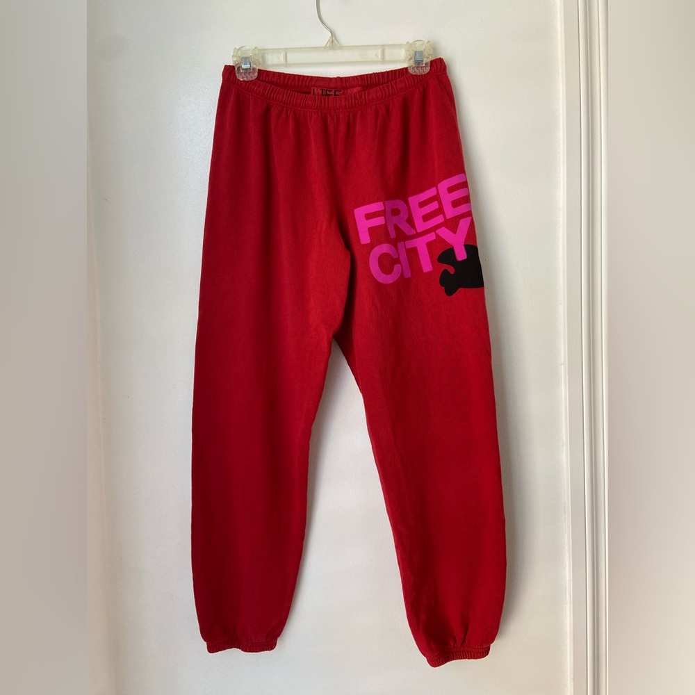 FreeCity RED sweatpants joggers small